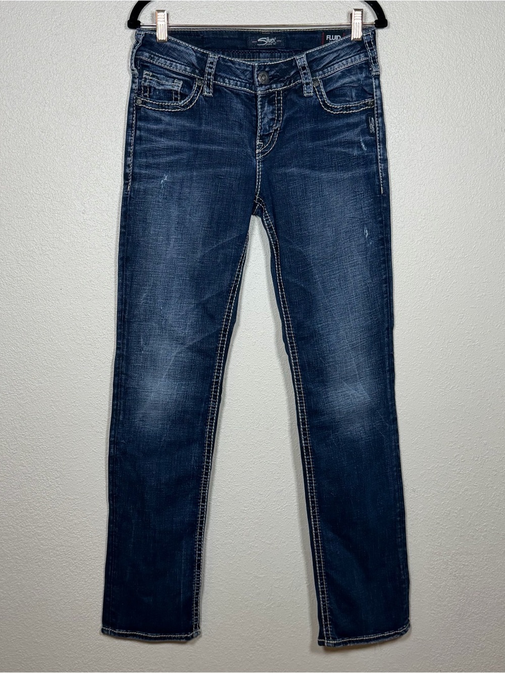 Silver Jeans Co. Suki Mid Straight Women’s Dark Wash Denim Jeans 29x32 Y2K Indie